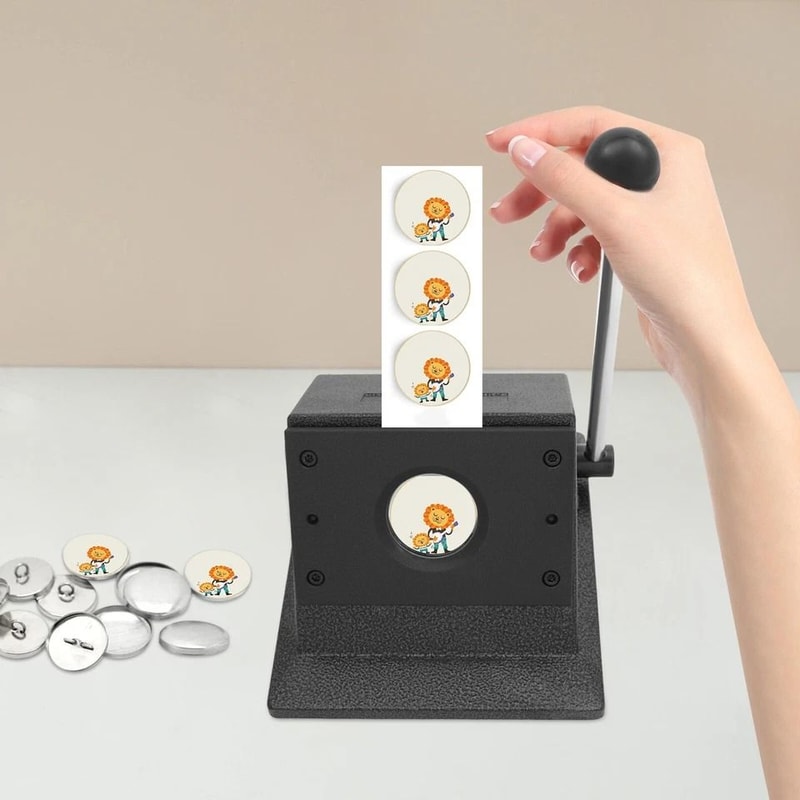 Button Maker Punch Cutter For PVC Paper Cards Manual Round Badge Die Press 2