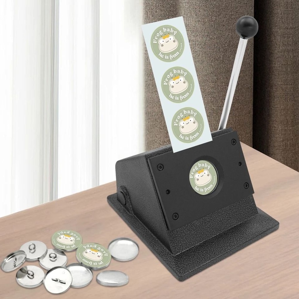 Button Maker Punch Cutter For PVC Paper Cards Manual Round Badge Die Press 3