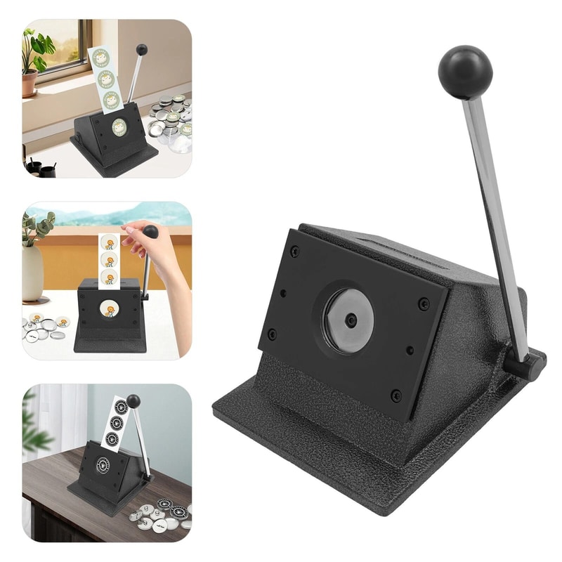 Button Maker Punch Cutter For PVC Paper Cards Manual Round Badge Die Press 8