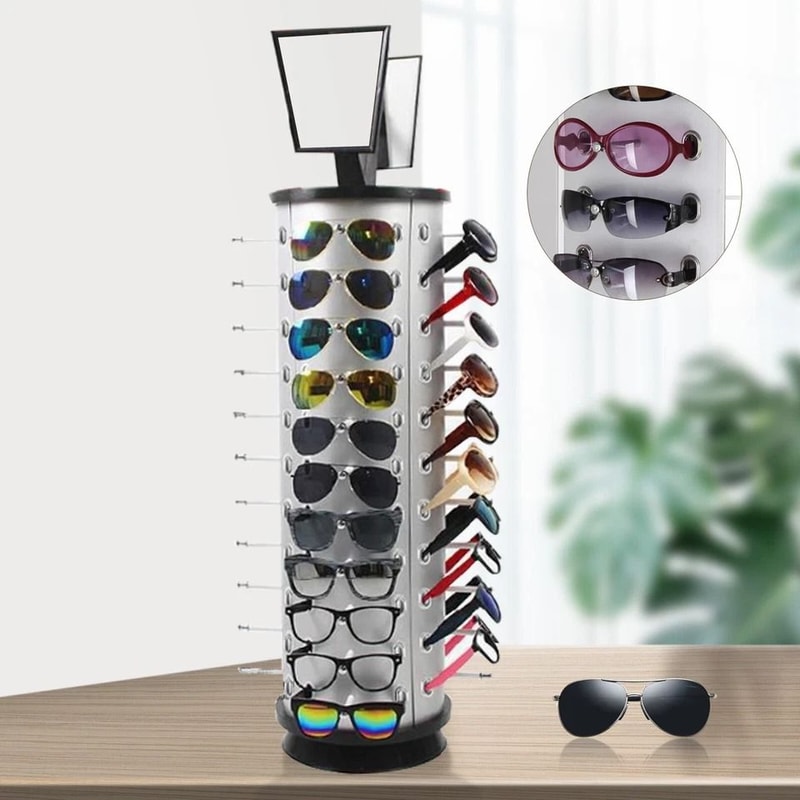 Sunglasses Display Rack Rotating Eyewear Organizer Stand For Retail Stores And Home Collections 3