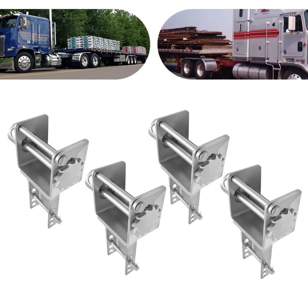Heavy Duty Trailer Stake Pocket Winch Set For Flatbed Trucks Carbon Steel Cargo Tie Down System 2