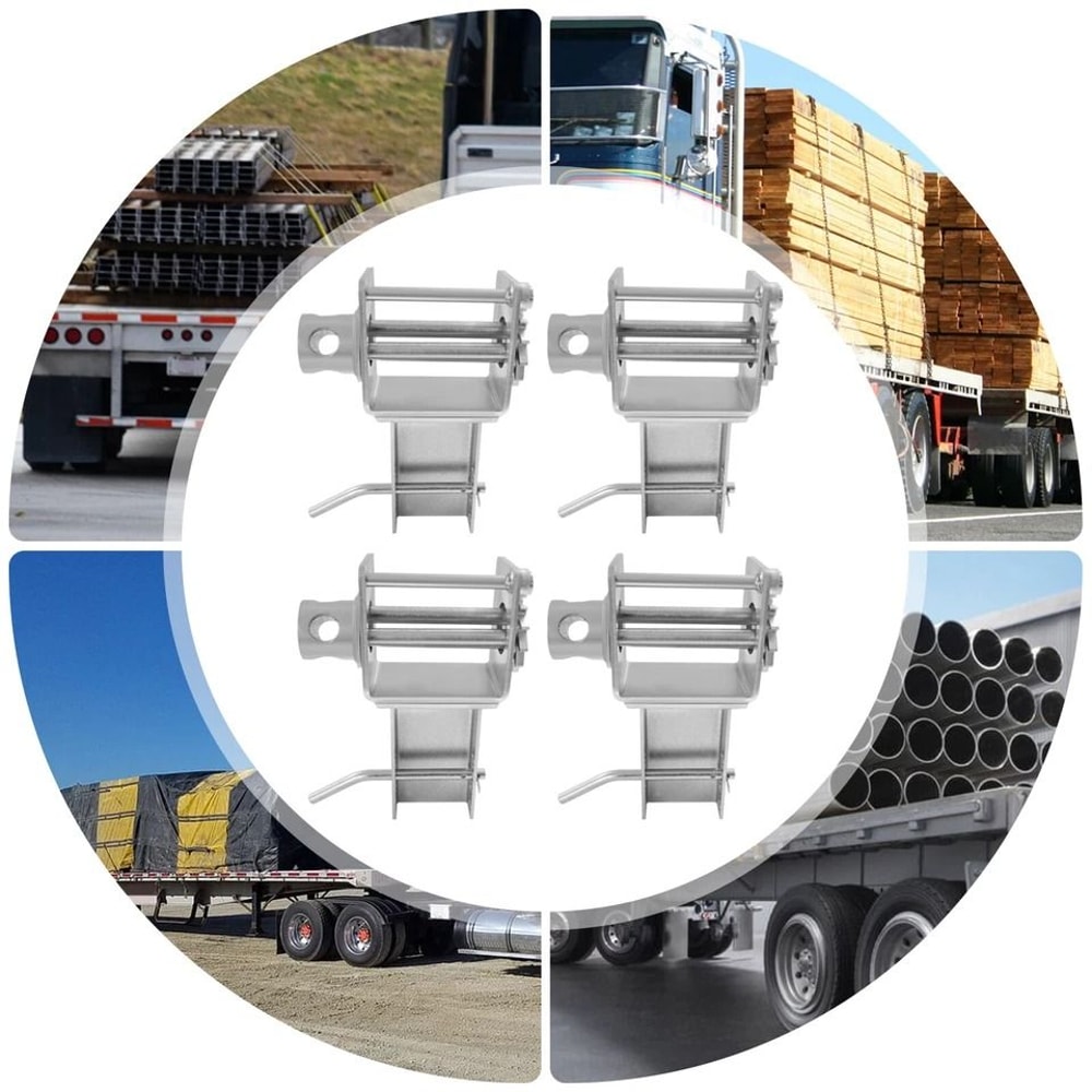 Heavy Duty Trailer Stake Pocket Winch Set For Flatbed Trucks Carbon Steel Cargo Tie Down System 4
