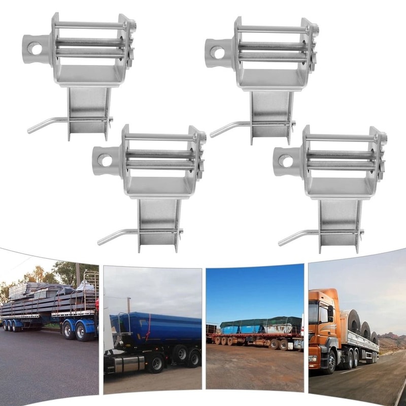 Heavy Duty Trailer Stake Pocket Winch Set For Flatbed Trucks Carbon Steel Cargo Tie Down System 6