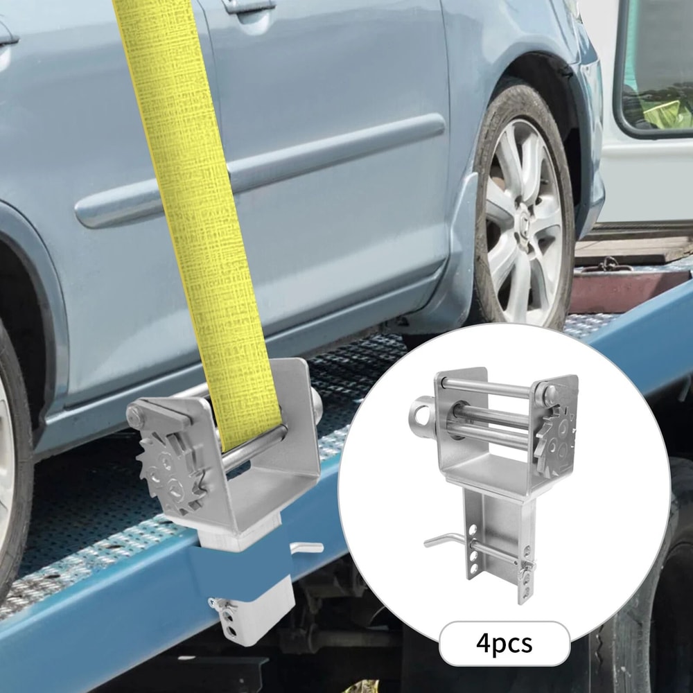 Heavy Duty Trailer Stake Pocket Winch Set For Flatbed Trucks Carbon Steel Cargo Tie Down System 15