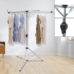 portable foldable clothes drying rack steel tripod laundry hanger stand for indoor outdoor use