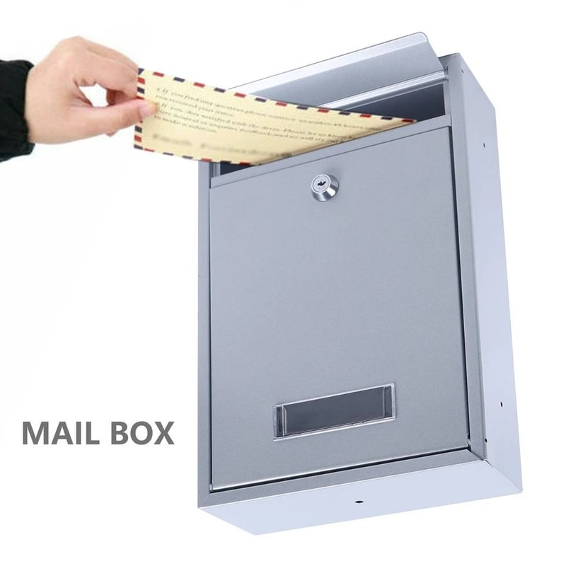 Stainless Steel Wall Mounted Lockable Mailbox Outdoor Post Box 5
