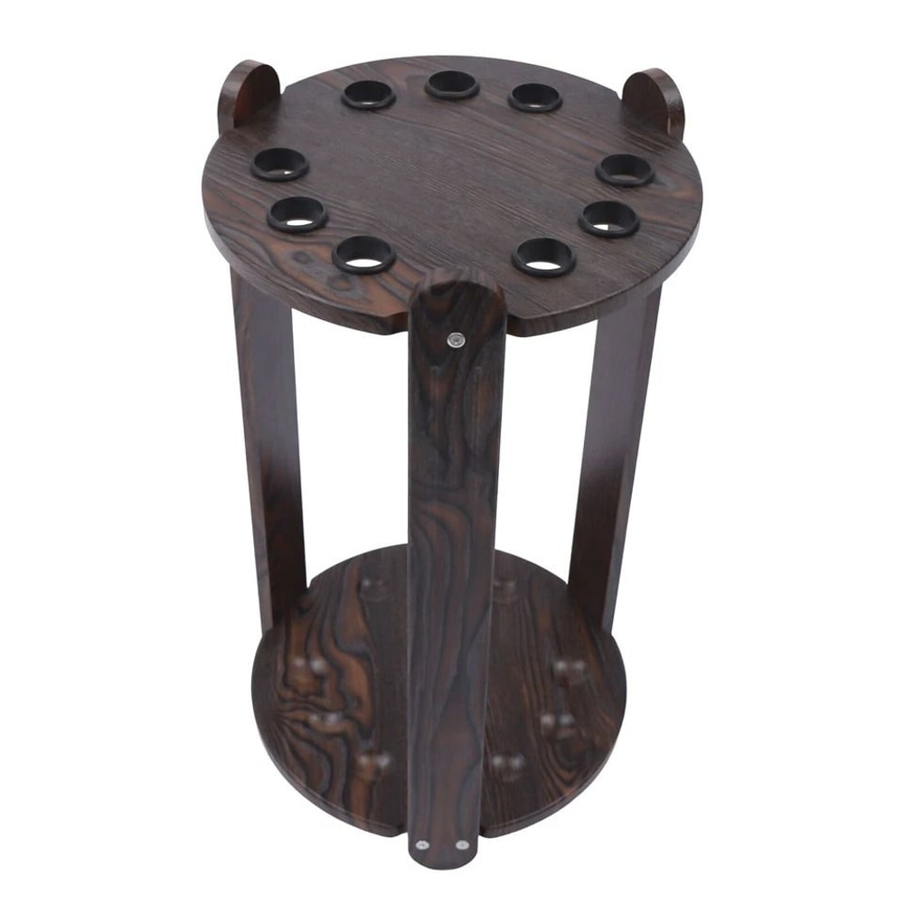 Floor Stand Cue Wooden Pool Cue Rack Holder For Pool Balls And Cue Storage 2