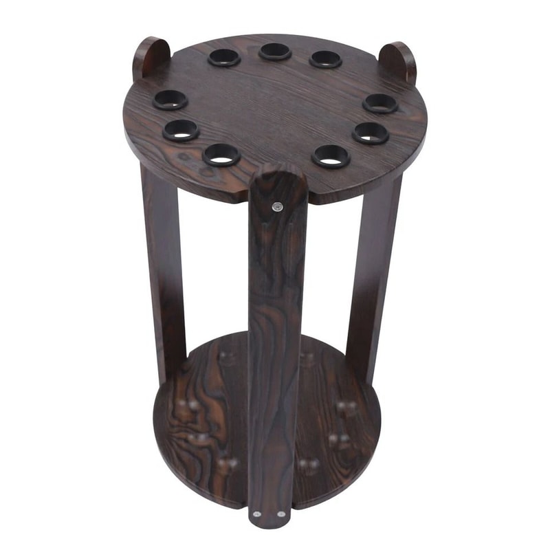 Floor Stand Cue Wooden Pool Cue Rack Holder For Pool Balls And Cue Storage 2