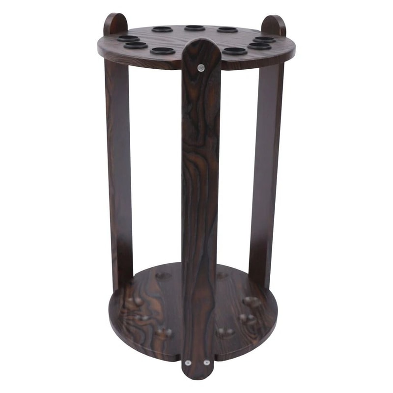 Floor Stand Cue Wooden Pool Cue Rack Holder For Pool Balls And Cue Storage 3