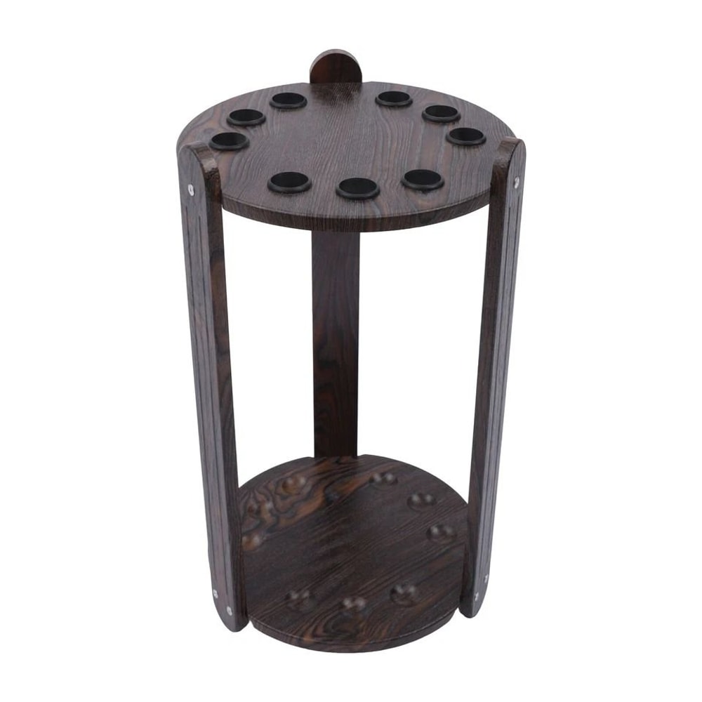 Floor Stand Cue Wooden Pool Cue Rack Holder For Pool Balls And Cue Storage 4