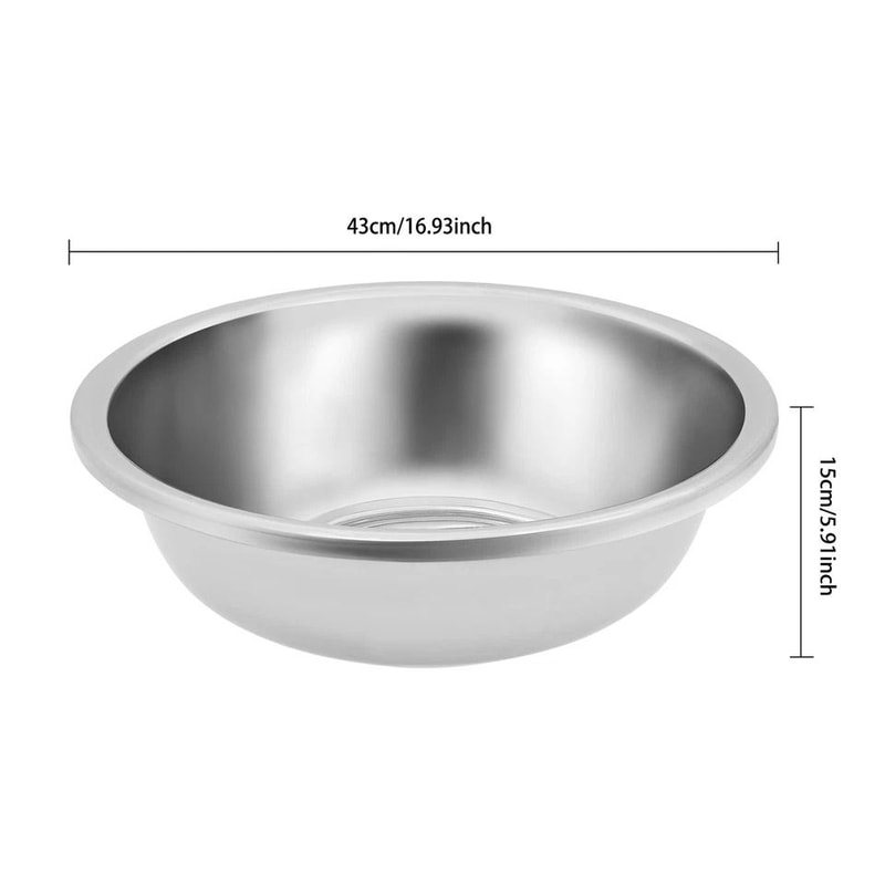 Heavy Duty Stainless Steel Mixing Bowls Large Commercial Kitchen Prep Bowls 3