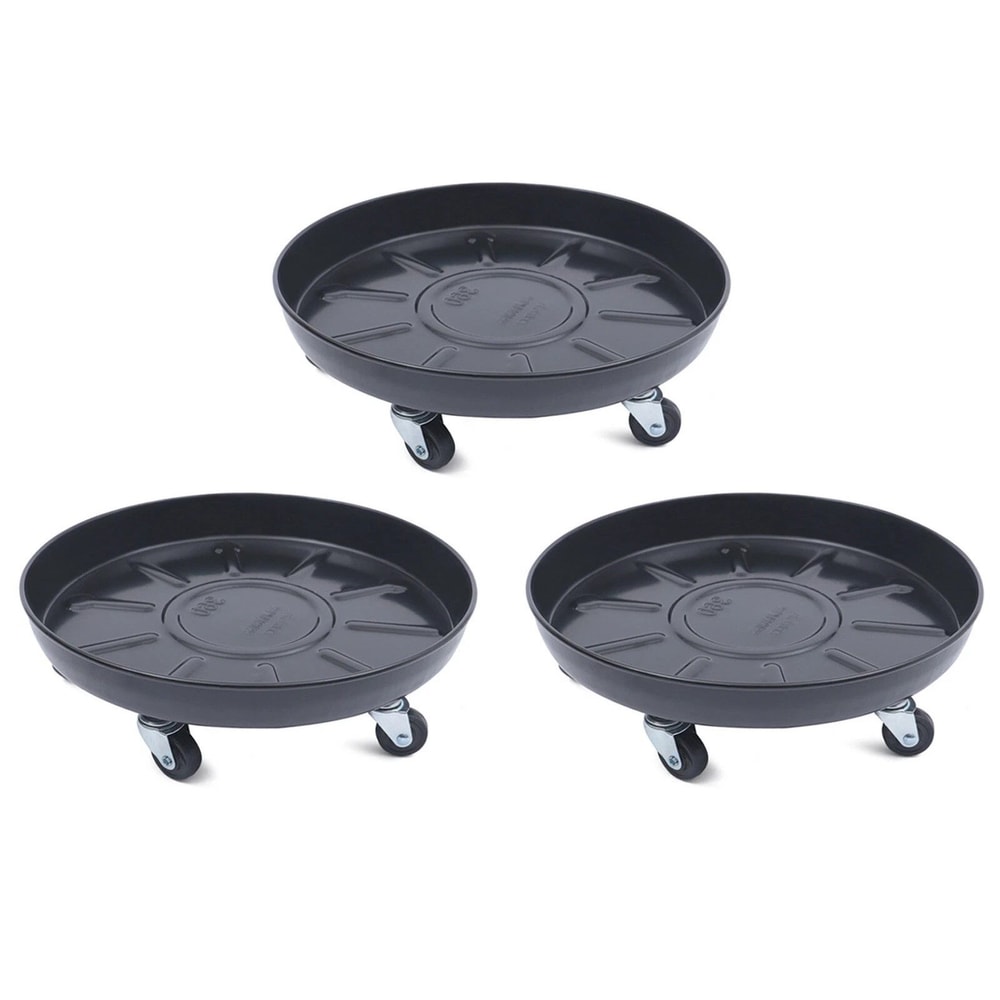 Uct Name 3Pcs Rolling Plant Stand Set Plant Caddy With Wheels Flower Pot Mover Tray 0