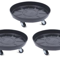 rolling plant stand set plant caddy with wheels flower pot mover tray