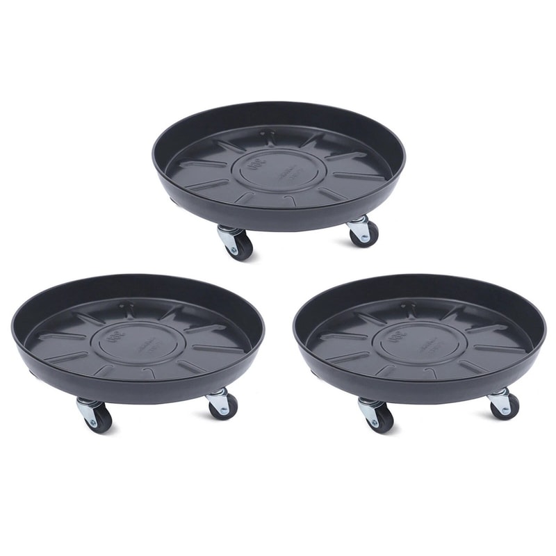 Uct Name 3Pcs Rolling Plant Stand Set Plant Caddy With Wheels Flower Pot Mover Tray 0