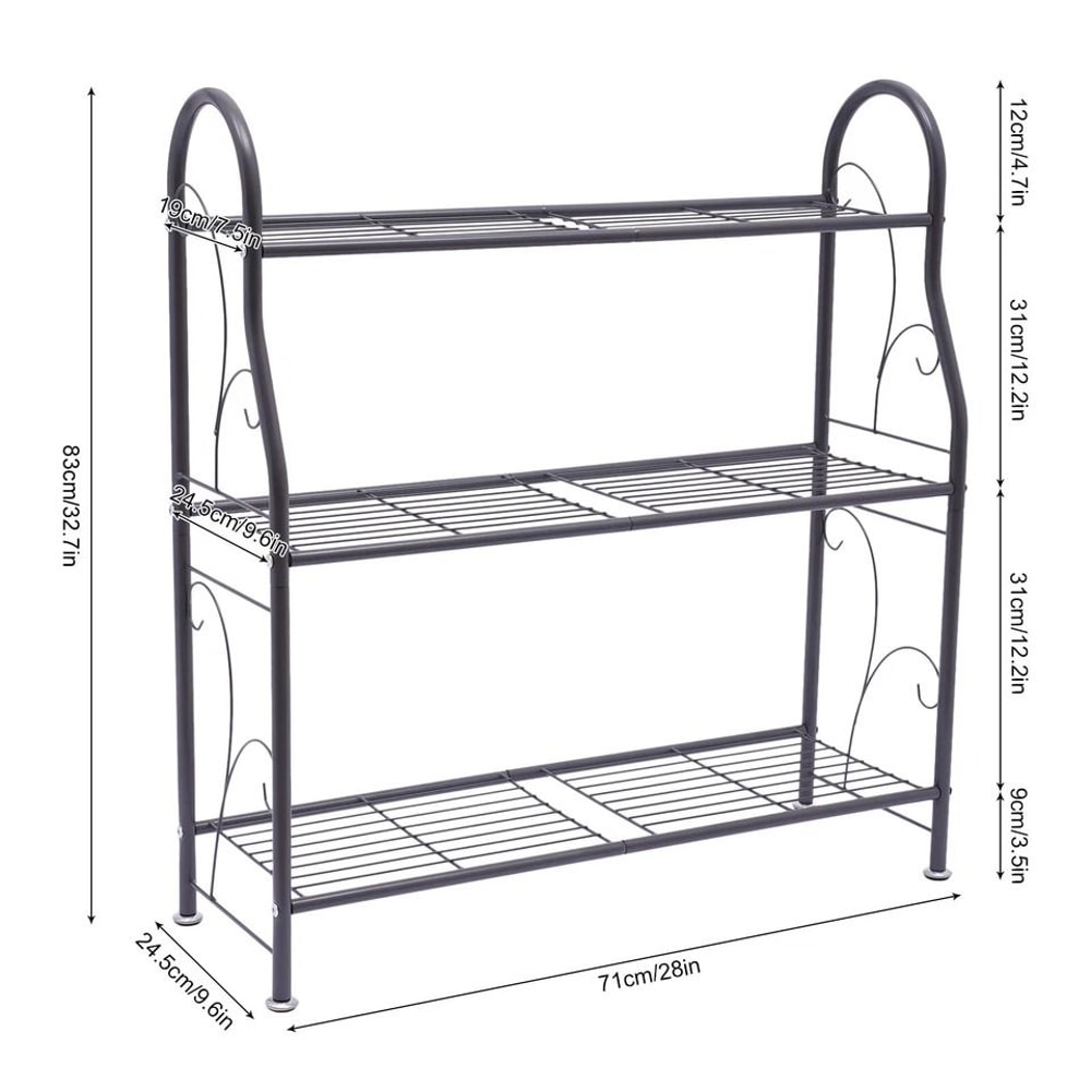 Metal Plant Stand Flower Pot Rack Indoor Outdoor Shelf Organizer 2