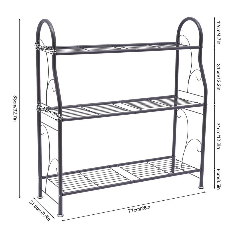 Metal Plant Stand Flower Pot Rack Indoor Outdoor Shelf Organizer 2