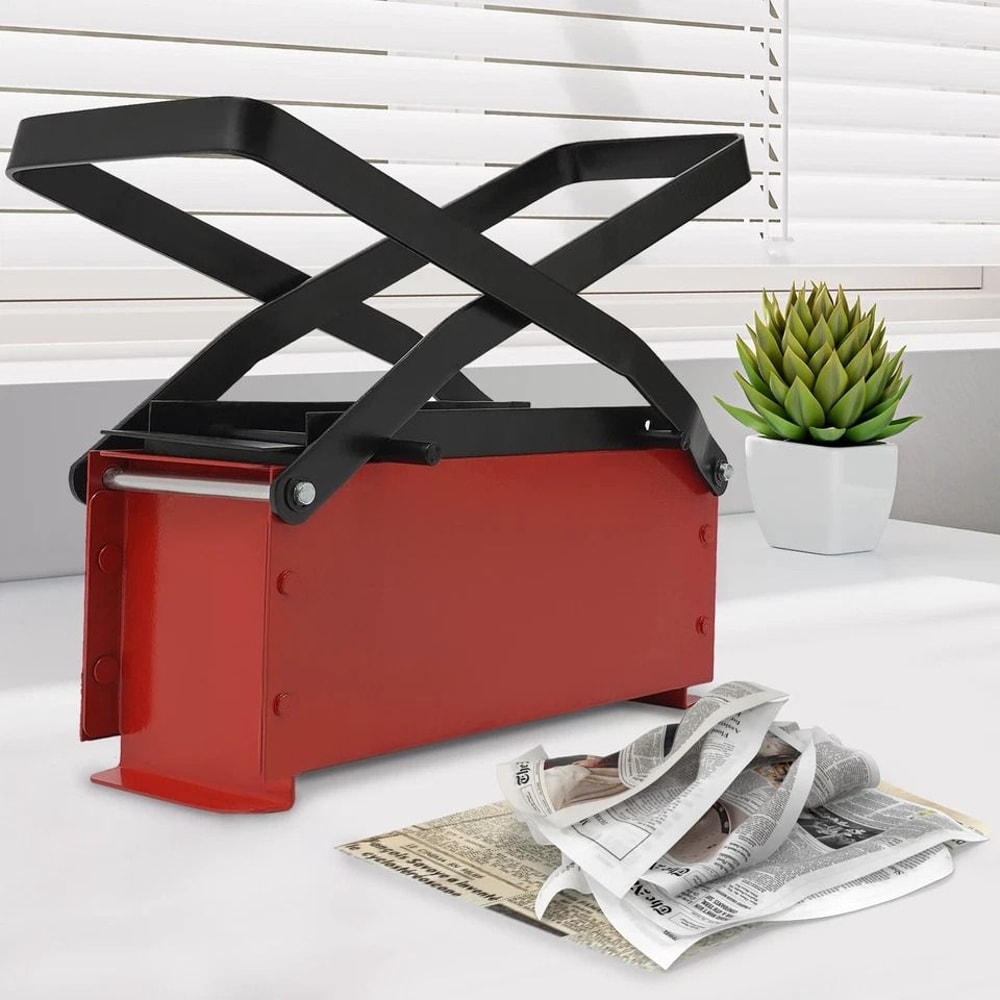 EcoPress Waste Paper Briquette Maker Manual Newspaper Brick Maker For Recycled Fuel Blocks 10