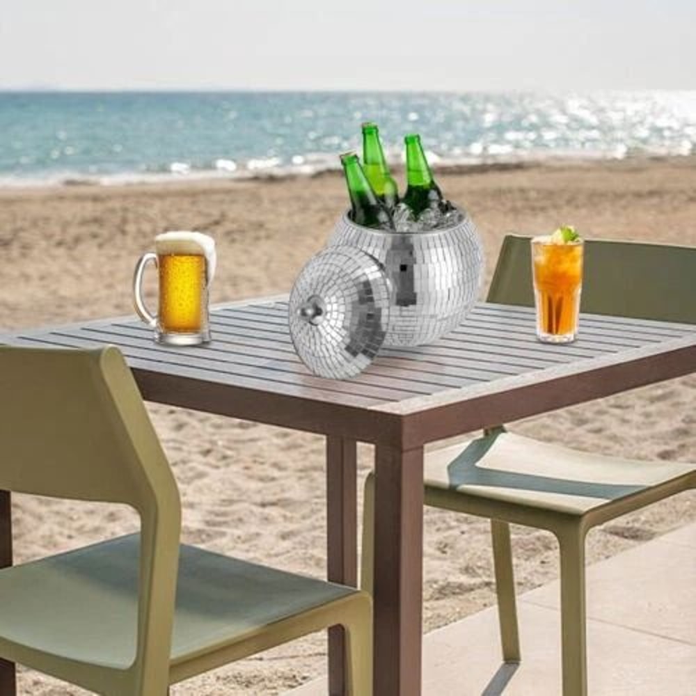 Disco Ball Ice Bucket Stylish Cocktail Chiller For Parties Bars And Home Entertaining 4