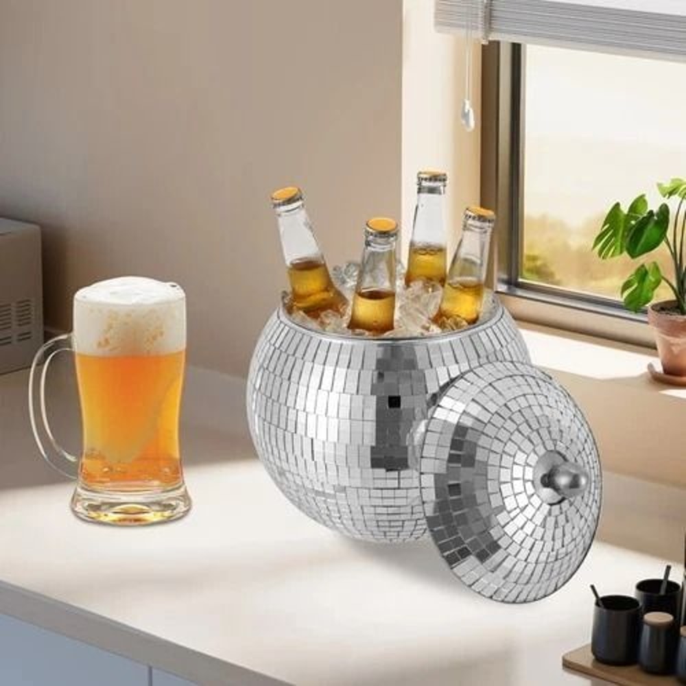 Disco Ball Ice Bucket Stylish Cocktail Chiller For Parties Bars And Home Entertaining 5