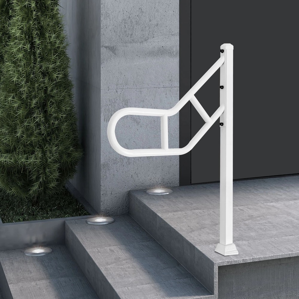 Heavy Duty Outdoor Stair Railing 36in UShaped Floor Mounted Grab Rail For Steps And Porches 0