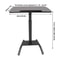 Pneumatic Adjustable Standing Desk Mobile Laptop Cart With Tilting Top Cup Holder 2