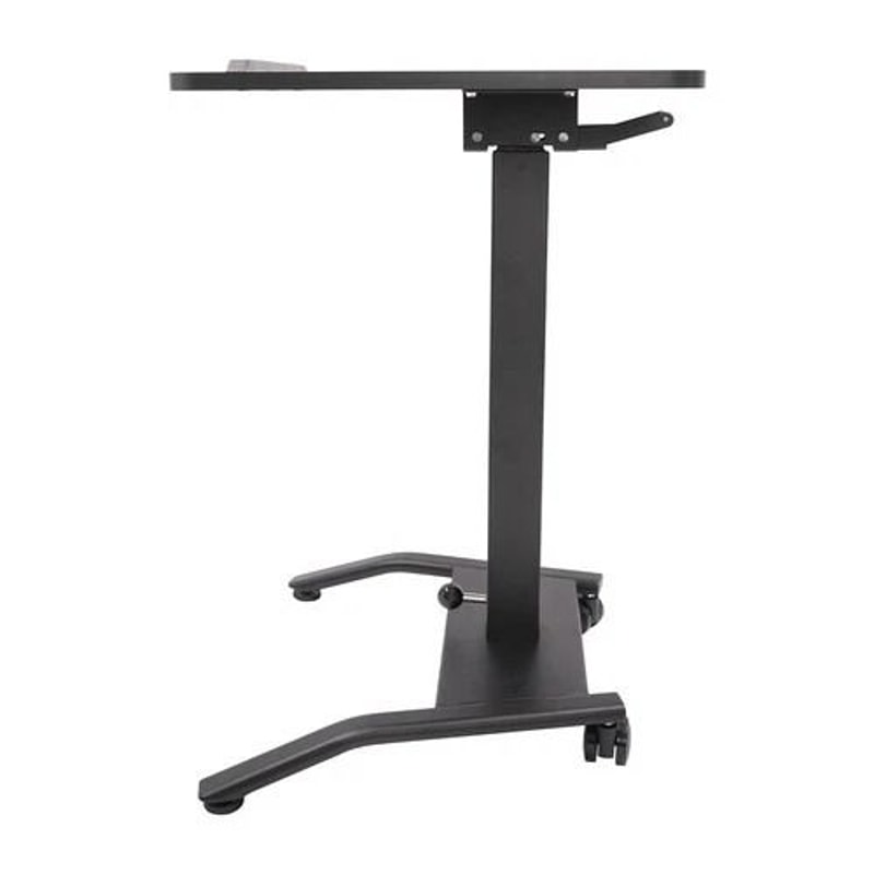 Pneumatic Adjustable Standing Desk Mobile Laptop Cart With Tilting Top Cup Holder 6