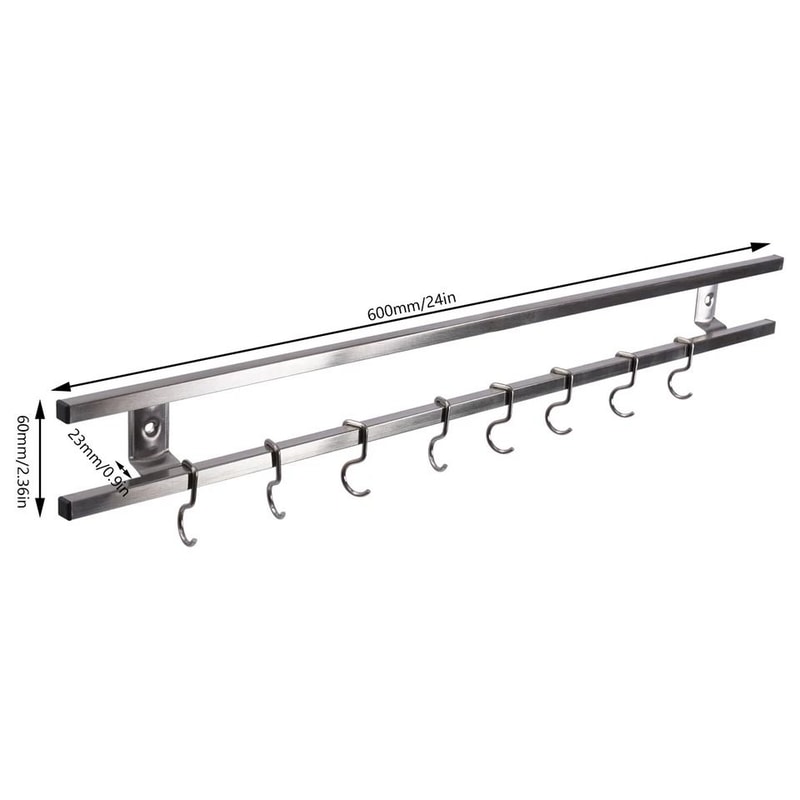 Magnetic Knife Holder With Hooks Wall Mounted Knife Strip Kitchen Organizer 6