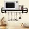Wall Mounted Pot Rack Kitchen Storage Organizer Shelf With Hooks 0