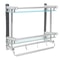 Stainless Steel Glass Bathroom Shelf With Towel Hanger Wall Mounted Organizer 0