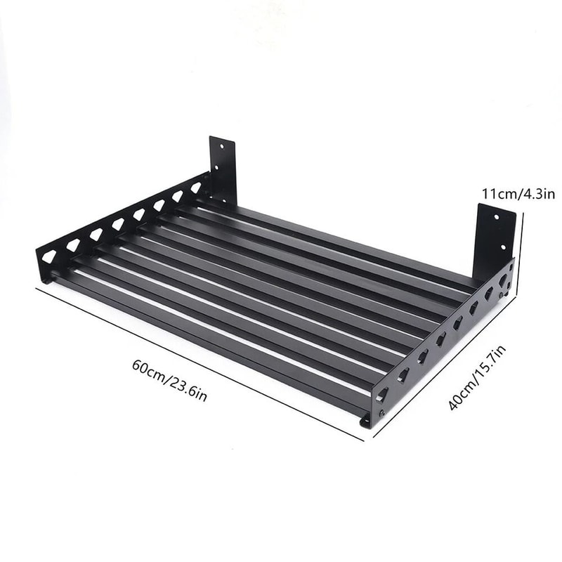 Wall Mounted Microwave Oven Shelf Rack With Hooks Kitchen Storage Organizer 1
