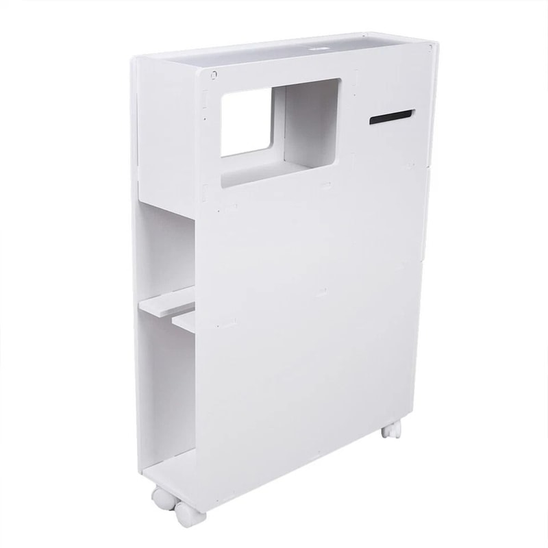 Premium White Slim Bathroom Storage Cabinet Tall Narrow Bathroom Storage Cabinet With Freestanding 6