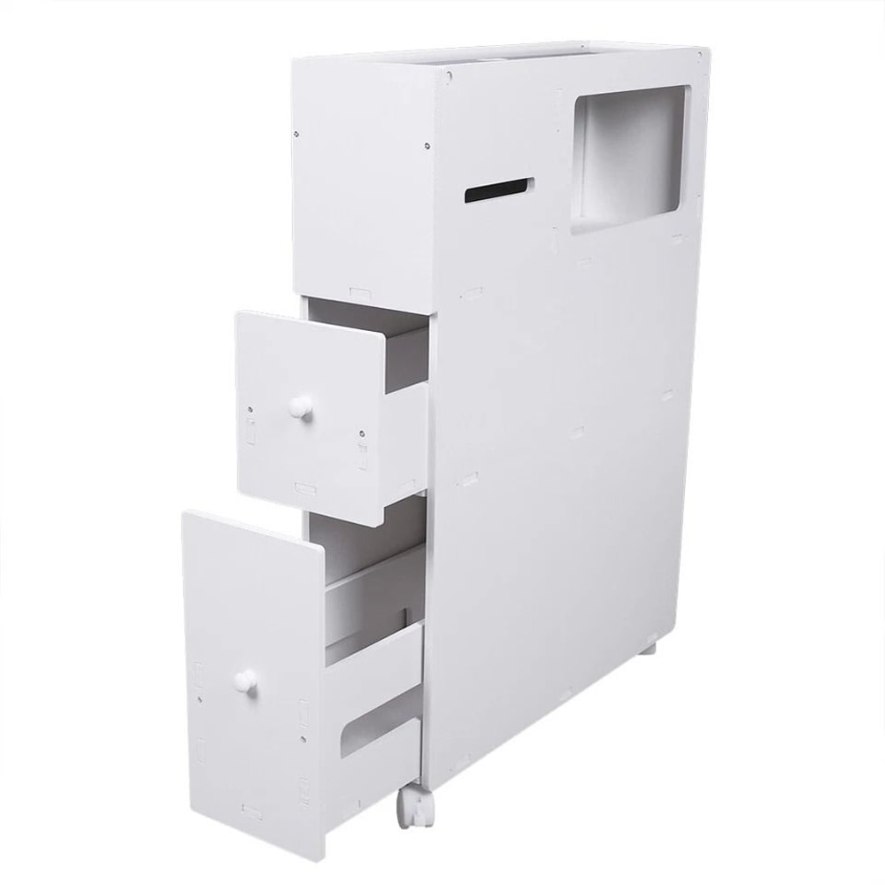 Premium White Slim Bathroom Storage Cabinet Tall Narrow Bathroom Storage Cabinet With Freestanding 7
