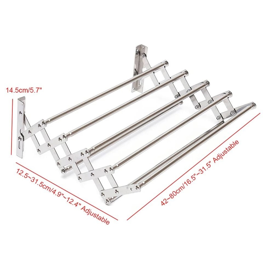 Wall Mounted Folding Clothes Drying Rack Shelf For Laundry Room 1