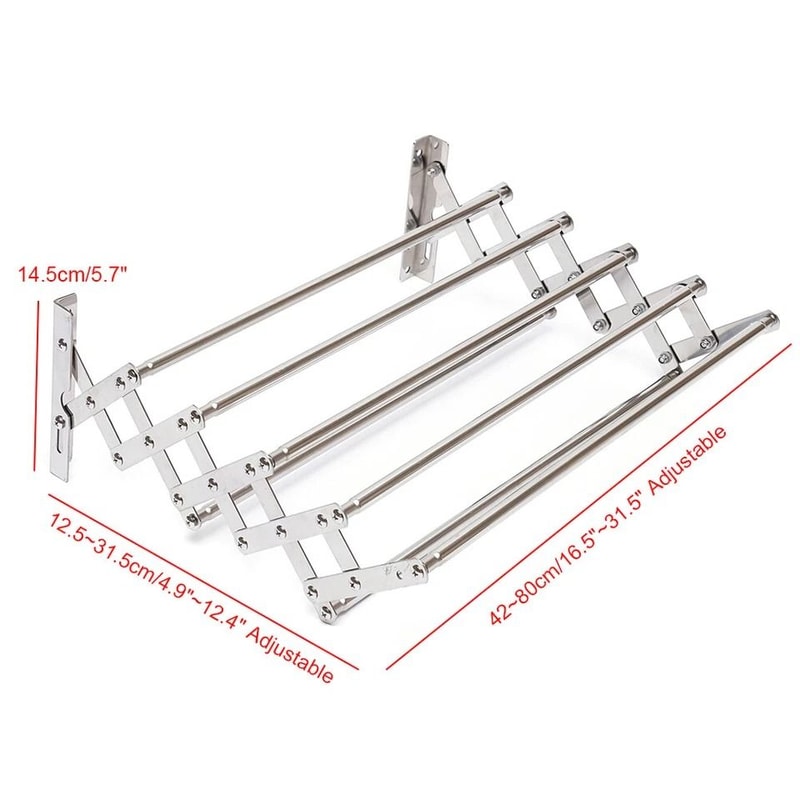 Wall Mounted Folding Clothes Drying Rack Shelf For Laundry Room 1