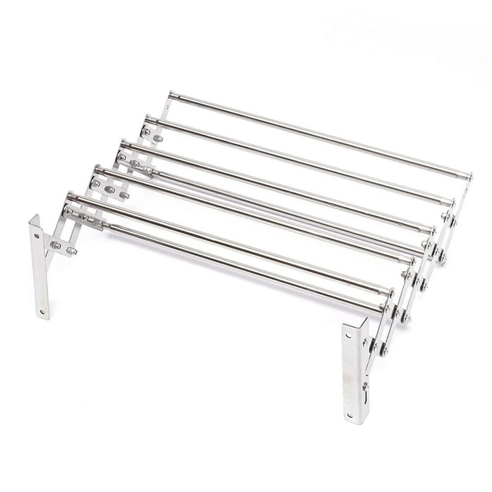 Wall Mounted Folding Clothes Drying Rack Shelf For Laundry Room 2
