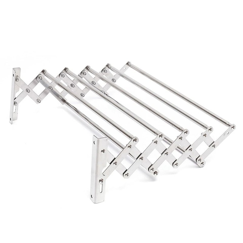 Wall Mounted Folding Clothes Drying Rack Shelf For Laundry Room 0