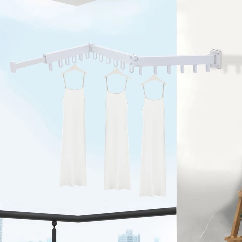 Premium Space Saving Retractable Wall Mount Drying Rack Folding Laundry Organizer 4