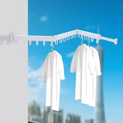 premium space saving retractable wall mount drying rack & folding laundry organizer