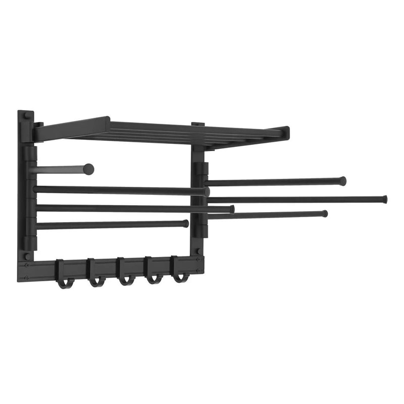 Black Heated Towel Warmer Rack Wall Mount Bathroom Towel Bar 3