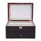 Premium Slot Wood Watch Box With Glass Top Locking Jewelry Storage Organizer 4