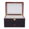 Premium Slot Wood Watch Box With Glass Top Locking Jewelry Storage Organizer 4