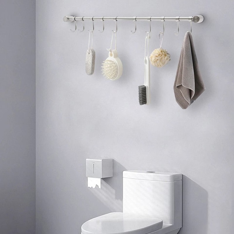 Premium Kitchen Utensil Rack With Sliding Hooks Wall Mounted Organizer 2