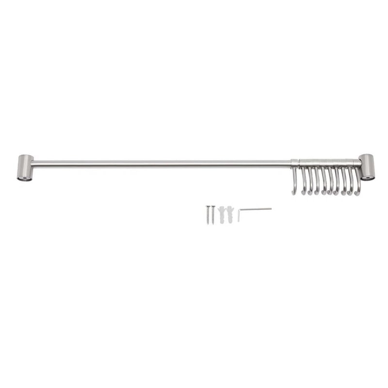 Premium Kitchen Utensil Rack With Sliding Hooks Wall Mounted Organizer 5