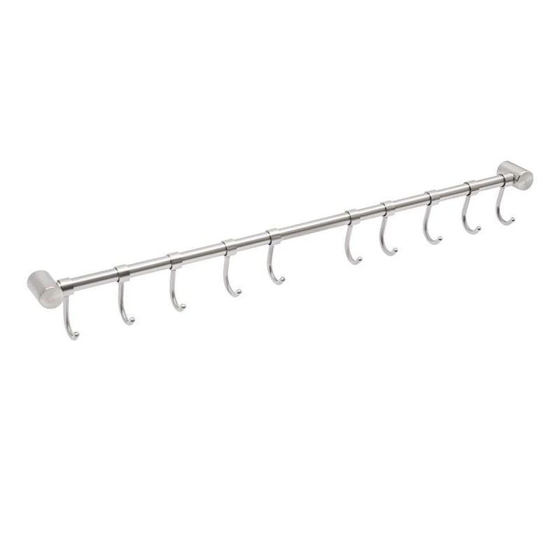 Premium Kitchen Utensil Rack With Sliding Hooks Wall Mounted Organizer 6
