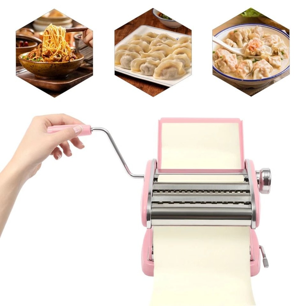 Premium Manual Stainless Steel Pasta Machine Fresh Pasta Maker For Spaghetti Fettuccine 5