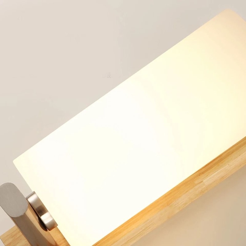 Modern Wooden Glass Wall Sconce Lamp For Bedroom Living Room 4