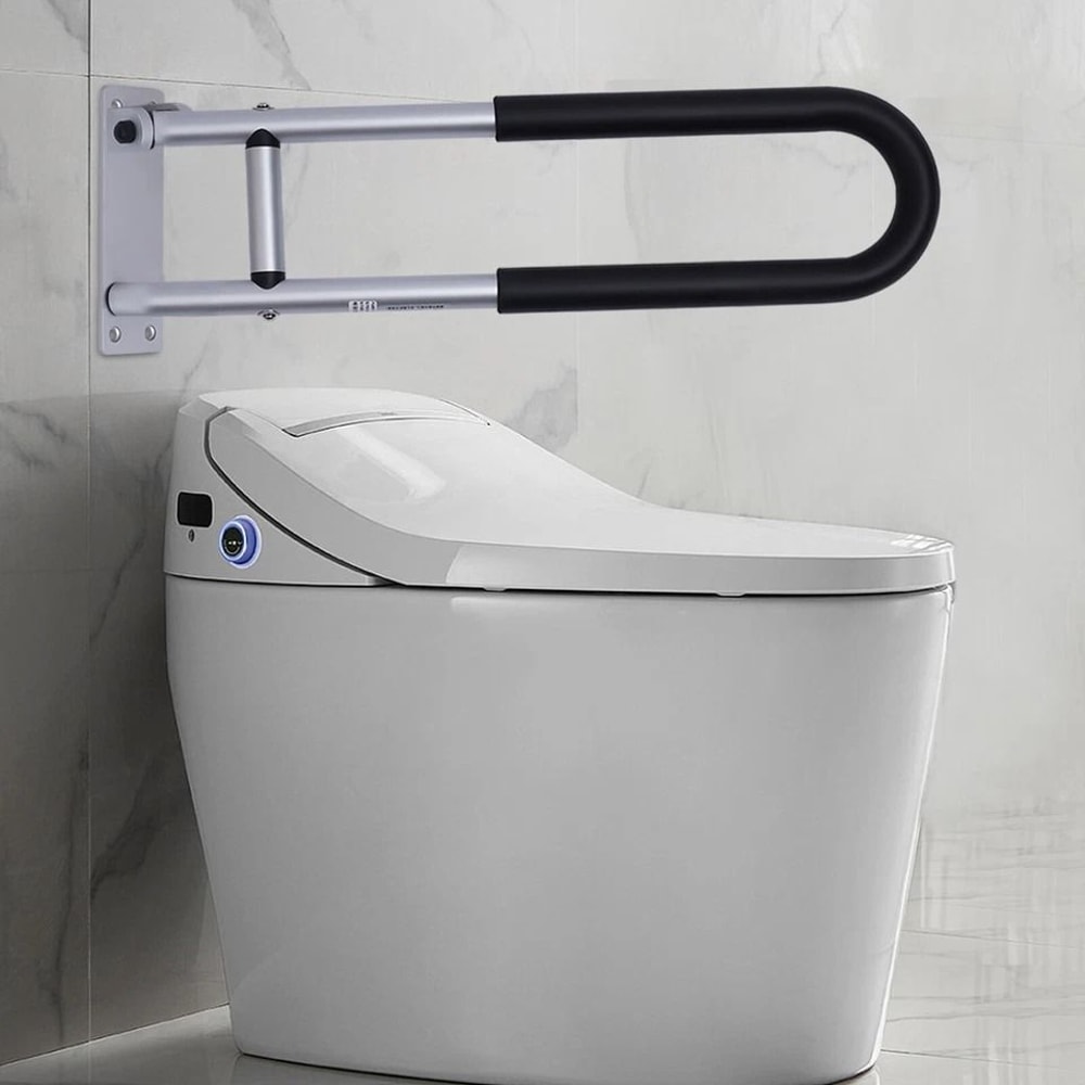 Premium Folding Toilet Support Rails Bathroom Grab Bars For Accessible Safety 0
