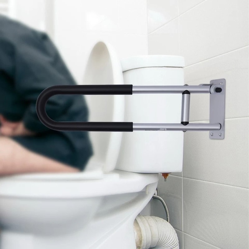 Premium Folding Toilet Support Rails Bathroom Grab Bars For Accessible Safety 3