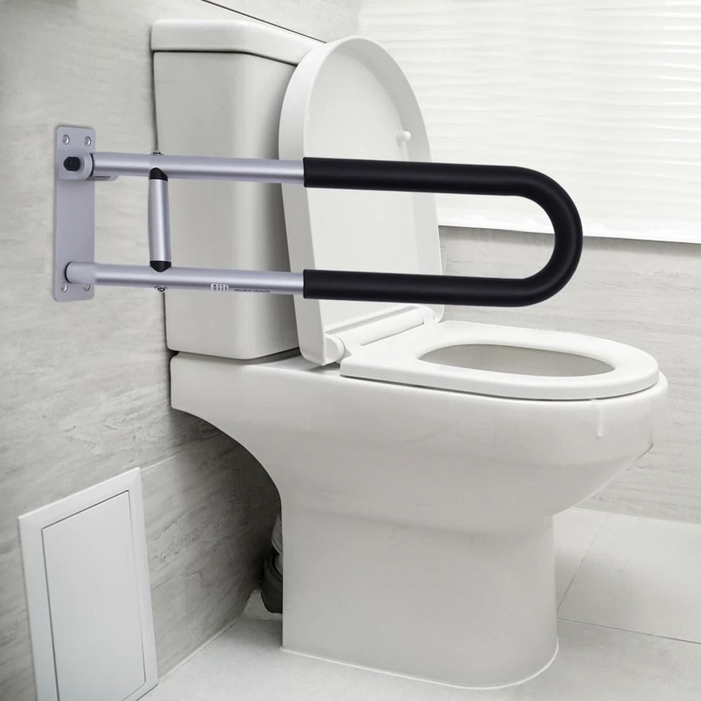 Premium Folding Toilet Support Rails Bathroom Grab Bars For Accessible Safety 6