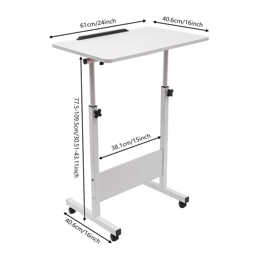 Adjustable Height Standing Desk Portable Laptop Workstation With Wheels 5